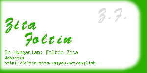 zita foltin business card